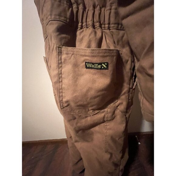 Walls Insulated Duck Overalls Men's Size LR GR Enduro Flex Stretch Canvas Brown - Picture 7 of 15